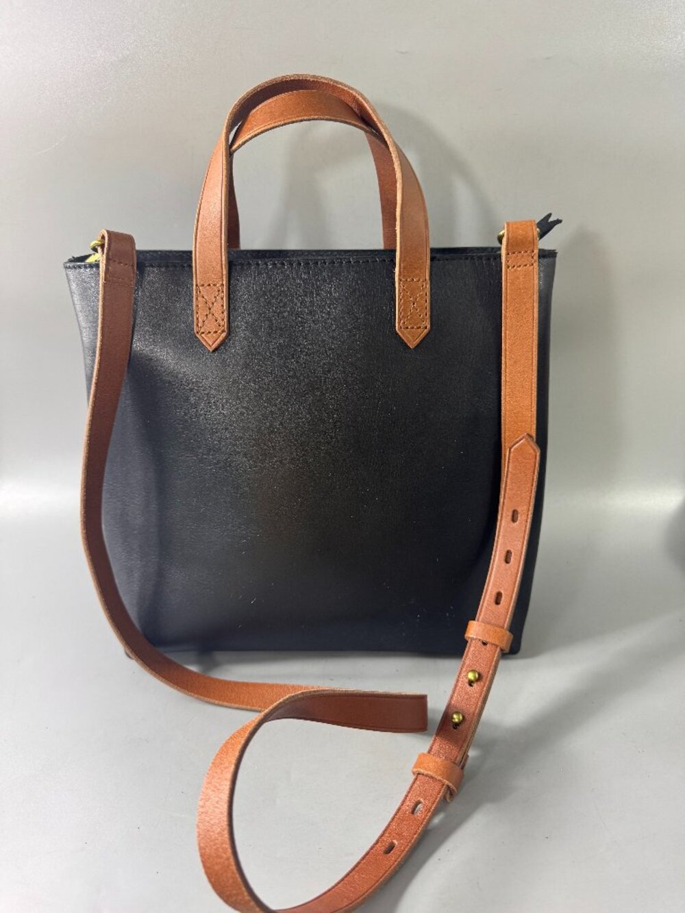 NWT Madewell Small Transport Leather Crossbody Tote, Black